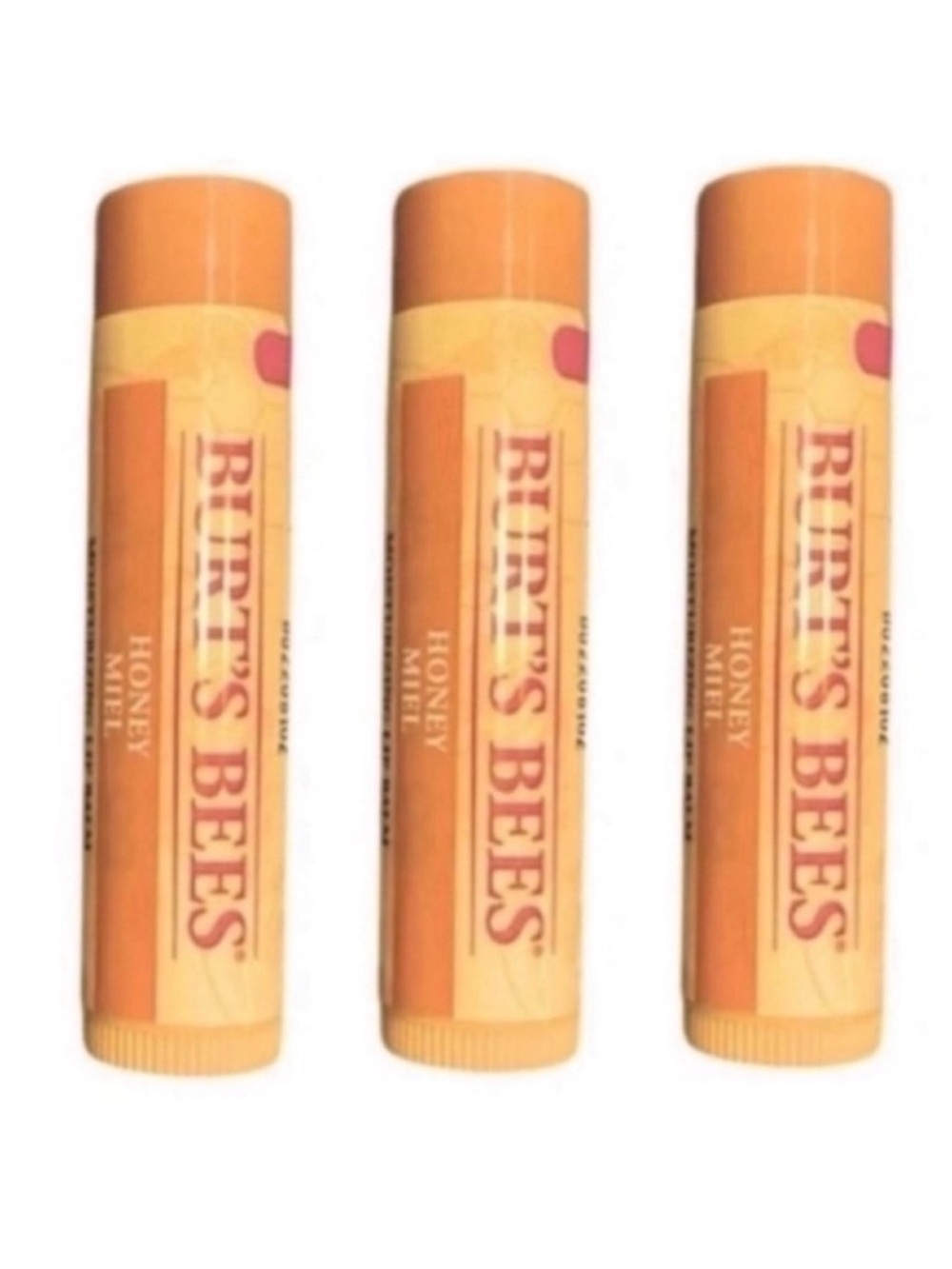 New 3 Burts Bees Honey Lip Balm